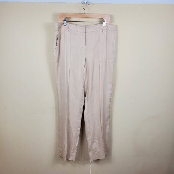 Per Se High Rise Straight-leg Dress Pants in Tan Size 14 - Picture 1 of 11